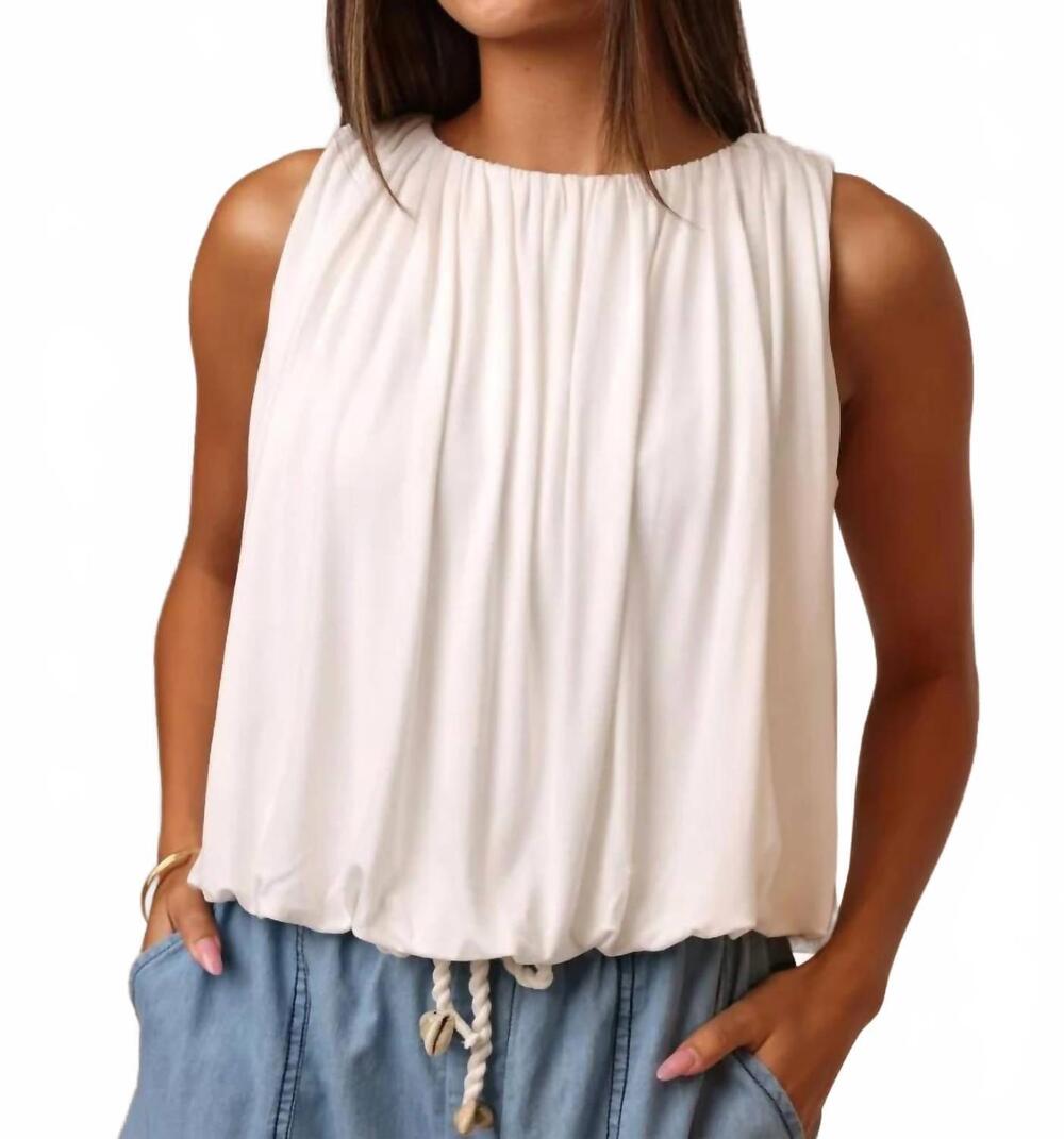 NEW SHORE maya bubble top in white